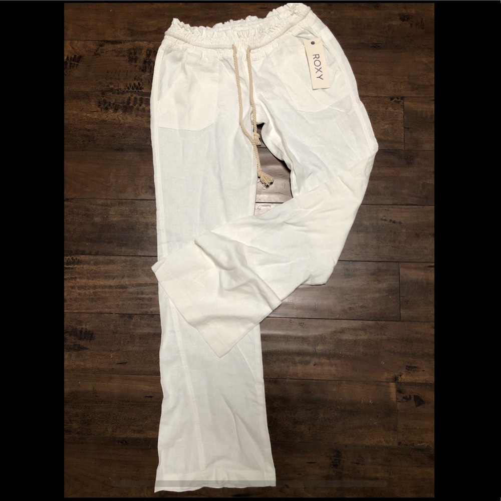 Roxy white Linen Pants sz XS